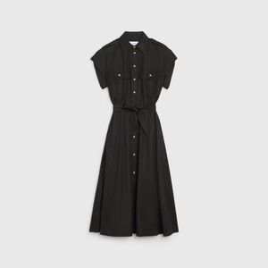 Celine Black Maxi Brass buttons dress brand new with tags